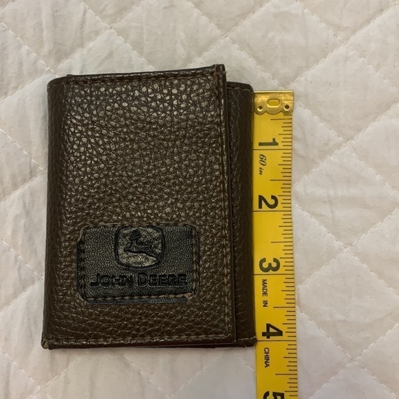 John DEERE brown leather wallet tri-fold five card slots two bill slots OS - Picture 12 of 12